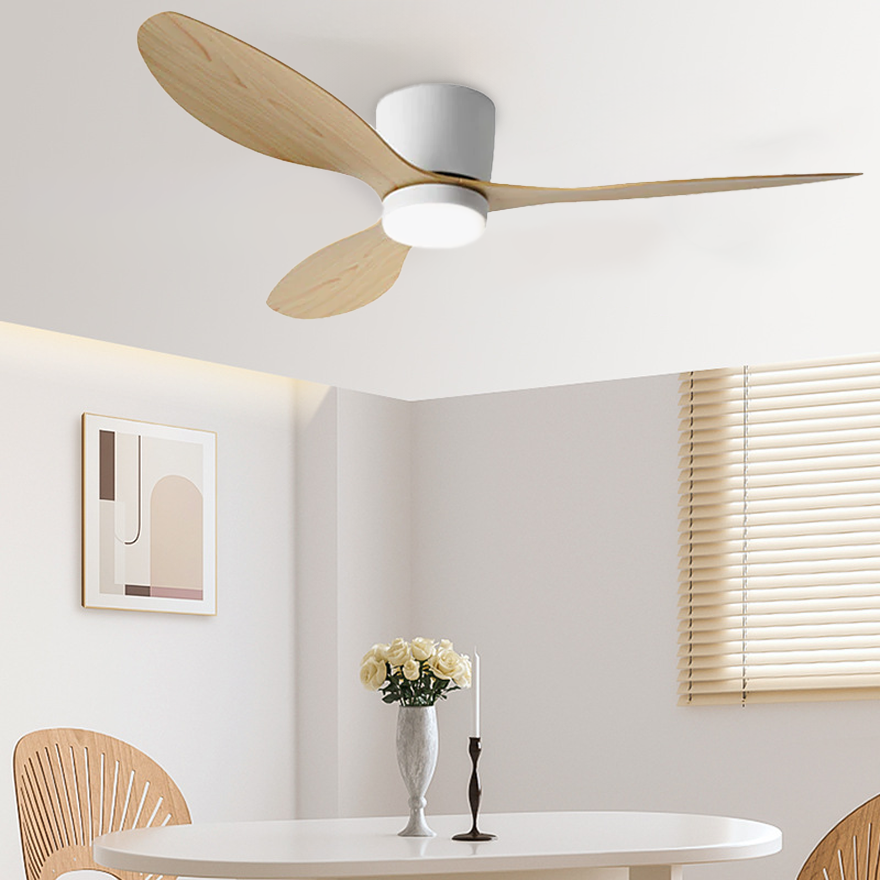 Minimalist Metal And Acrylic Round Dining Room Ceiling With Fan, Black/White