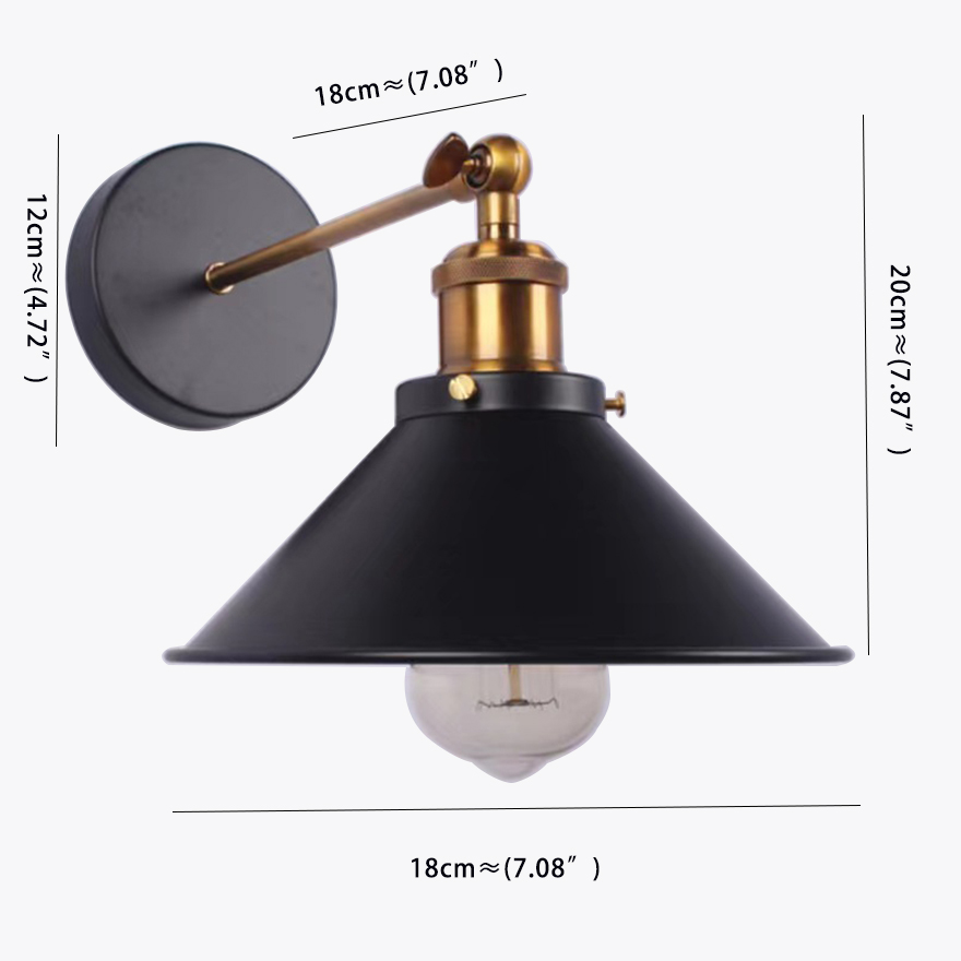 Industrial Metal Hooded Bathroom Wall Lamp, Industrial