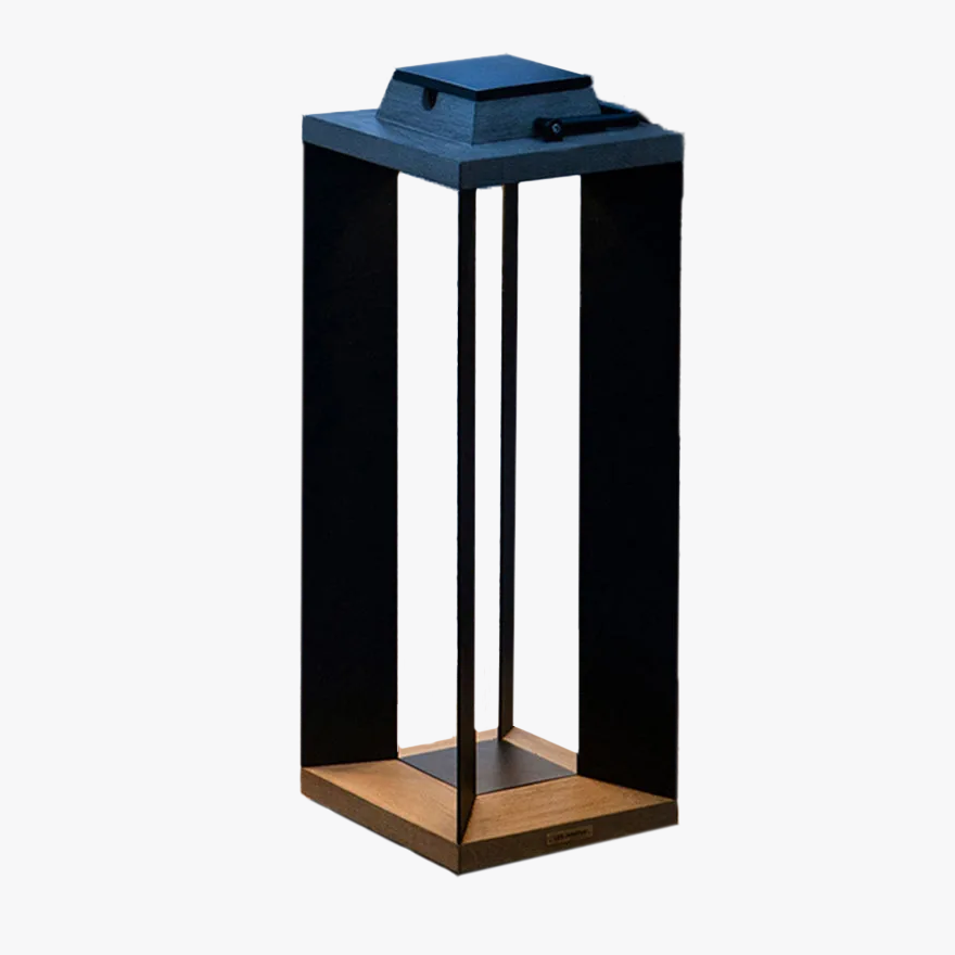 Modern Metal And Rectangular Ouootdr Floor Lamp, Black