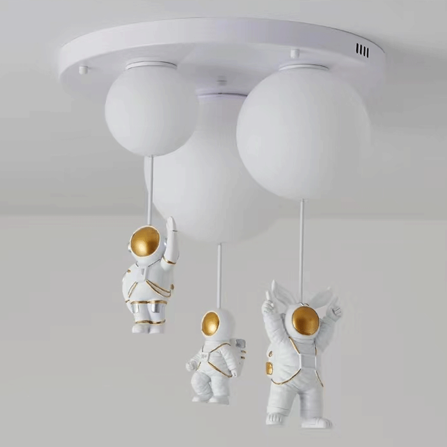 Designer Acrylic Astronaut Balloon Children's Room Ceiling Light, 8 Color