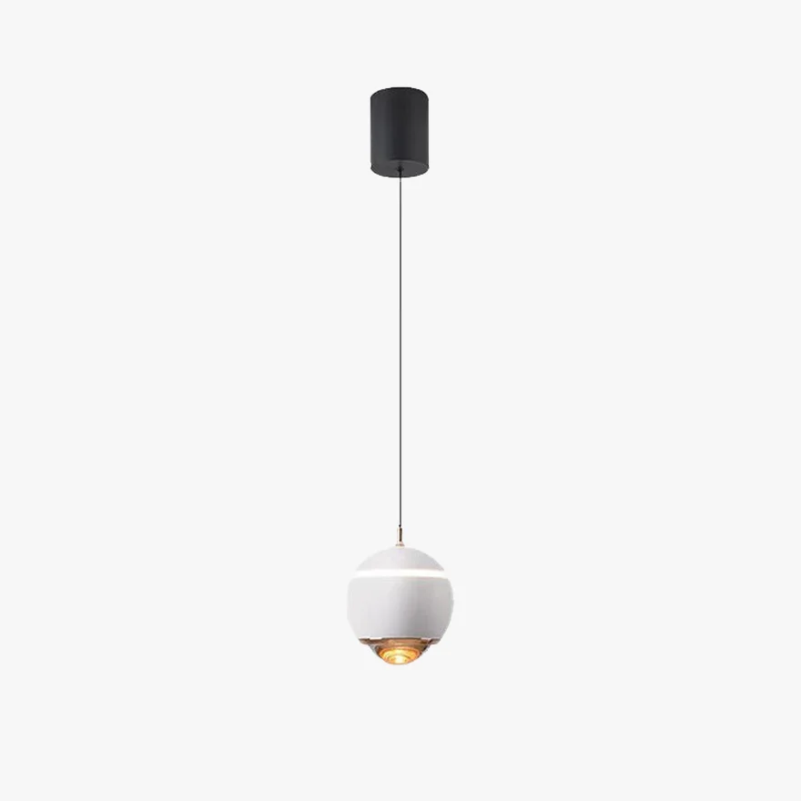 Modern Metal And Acrylic Globular Living Room Pendant Light, 6 Color, Trichromatic Light