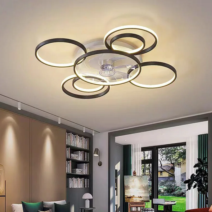 Modern Metal And Acrylic Circle  Crown Dining Room Ceiling Light, Black/Gold