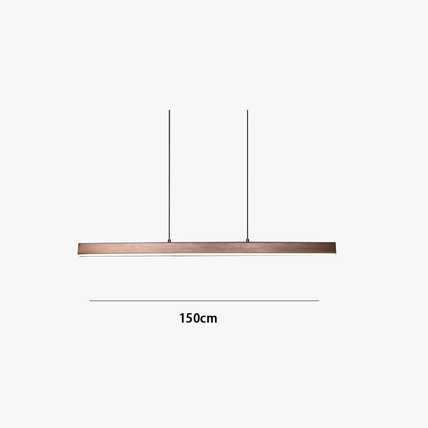 Modern Metal And Acrylic Linear Dining Room Pendant Light, Black/Brown, Trichromatic Light