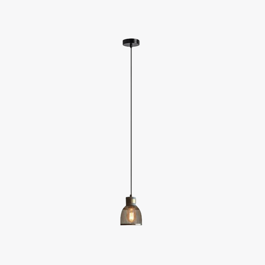 Industrial Metal And Cement Geometric Dining Room Pendant Light, Grey