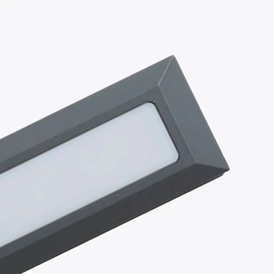 Minimalist Metal And Acrylic Rectangular Outdoor Pathway Light, Black/Grey