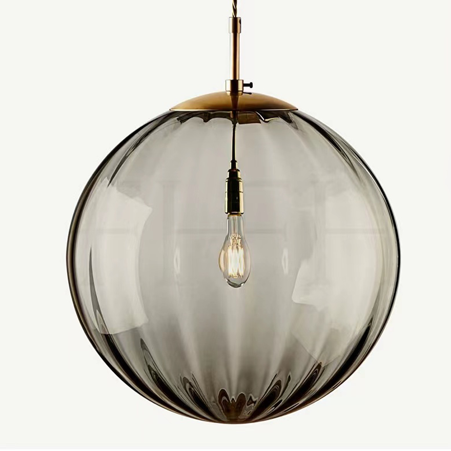 Post Modern Glass Sphere Pendant Lighting Ball Shape Hanging Lamp For Kitchen & Hallway, Four Colors