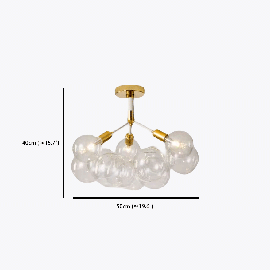 Nordic Metal And Glass Bubble Dining Room Pendant Light, Black/Brown/white/gold