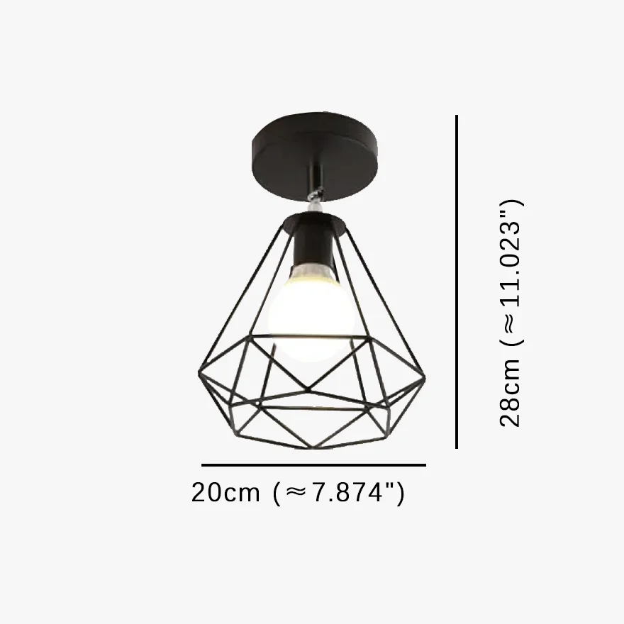 Vintage Metal Lantern Dining Room Ceiling Light, White/Black