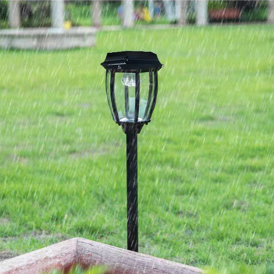 Nordic Metal And Glass Bell Outdoor Lamp, Black/Bronze