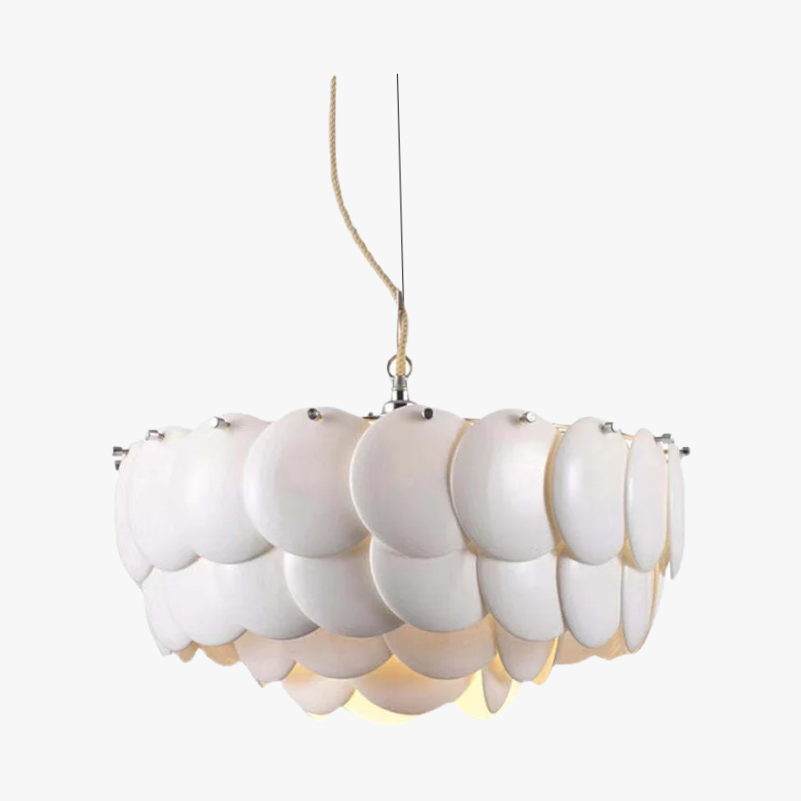 Modern Ceramic And Metal Floral Bedroom Chandelier Pendant Light, White