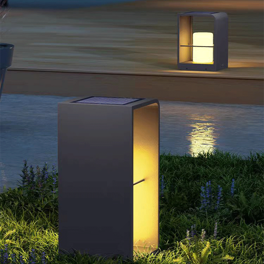 Minimalist Metal And Acrylic Rectangular Garden Outdoor Pathway Light, Black