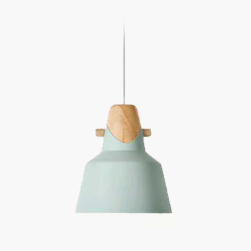 Morandi Wooden And Acrylic Bowled Dining Room Pendant Light, Black/Green/Grey/Pink/Yellow