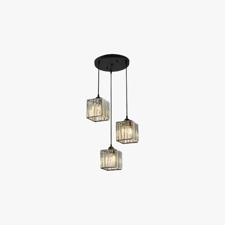 Nordic Metal And Glass Cylindrical Dining Room Pendant Light, Black/Gold