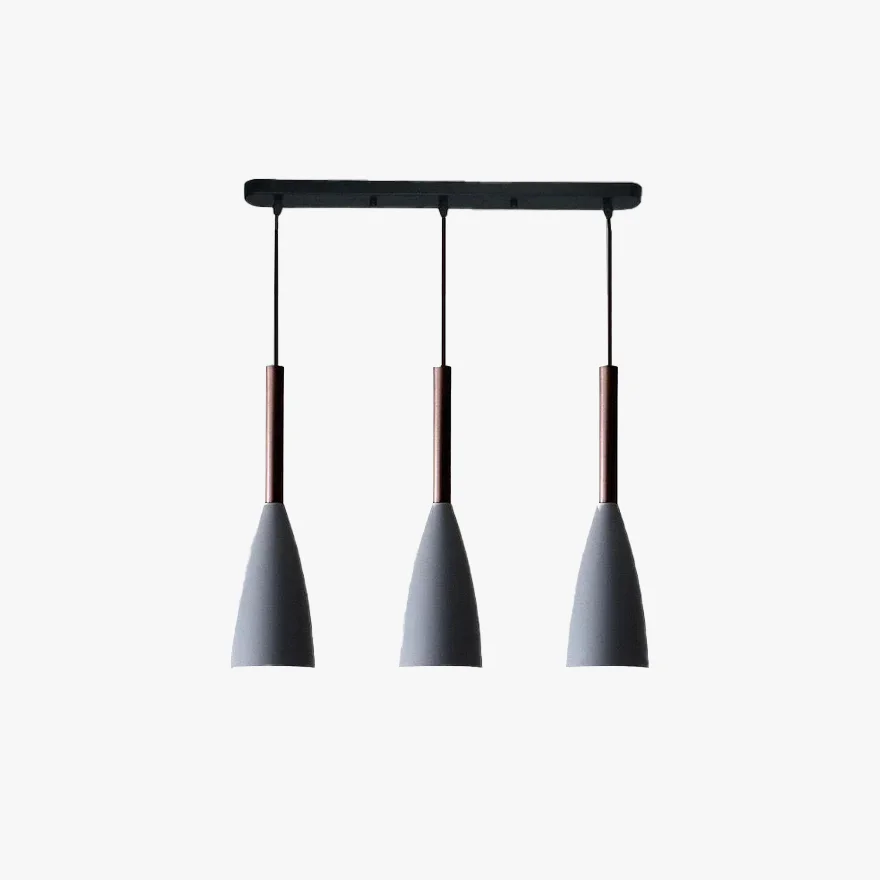 Nordic Metal And Wood Conical Kitchen Pendant Light, Black/White/Gray/Mix