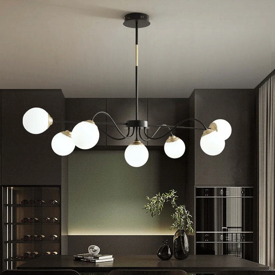 Unusual Metal Bubble Study Room Chandelier Pendant Light, Black