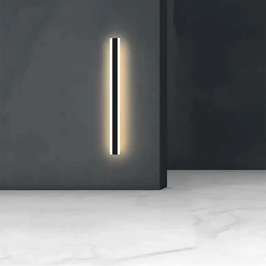 Modern Metal And Acrylic Rectangular Outdoor Wall Lamp, Black