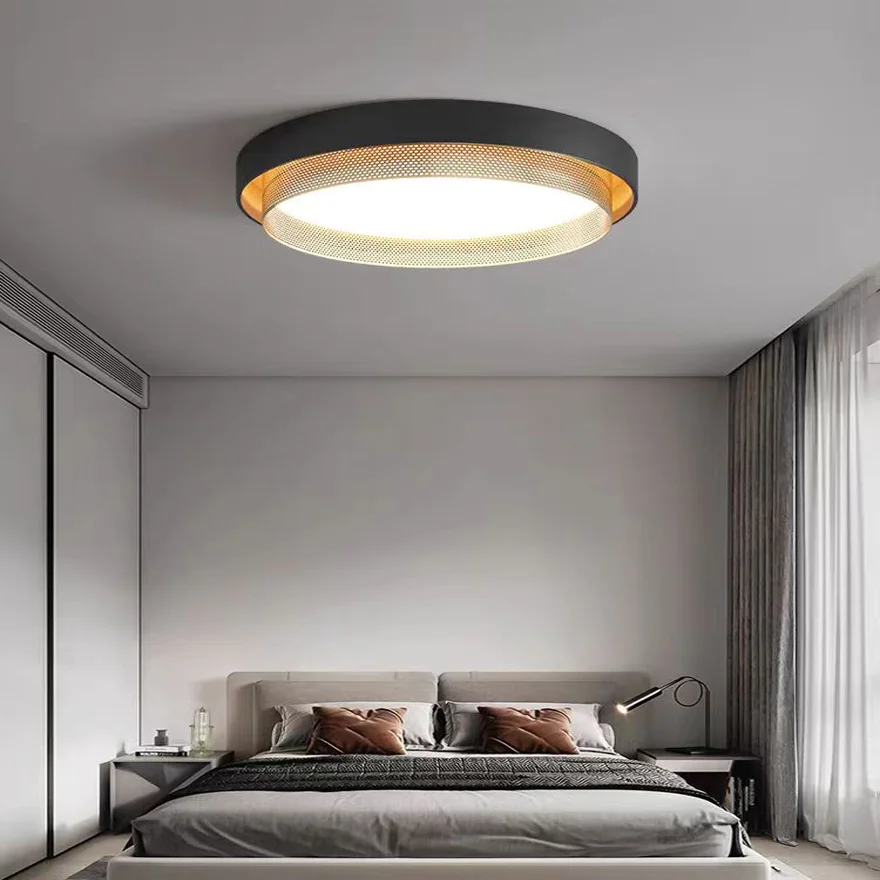 Modern Metal And Acrylic Annular Dining Room Ceiling Light, White/Black