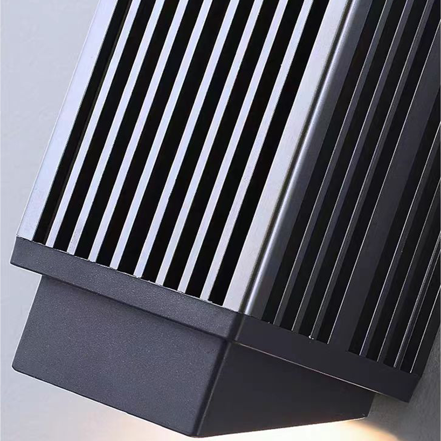 Modern Metal And Acrylic Rectangular Outdoor Wall Lamp, Black