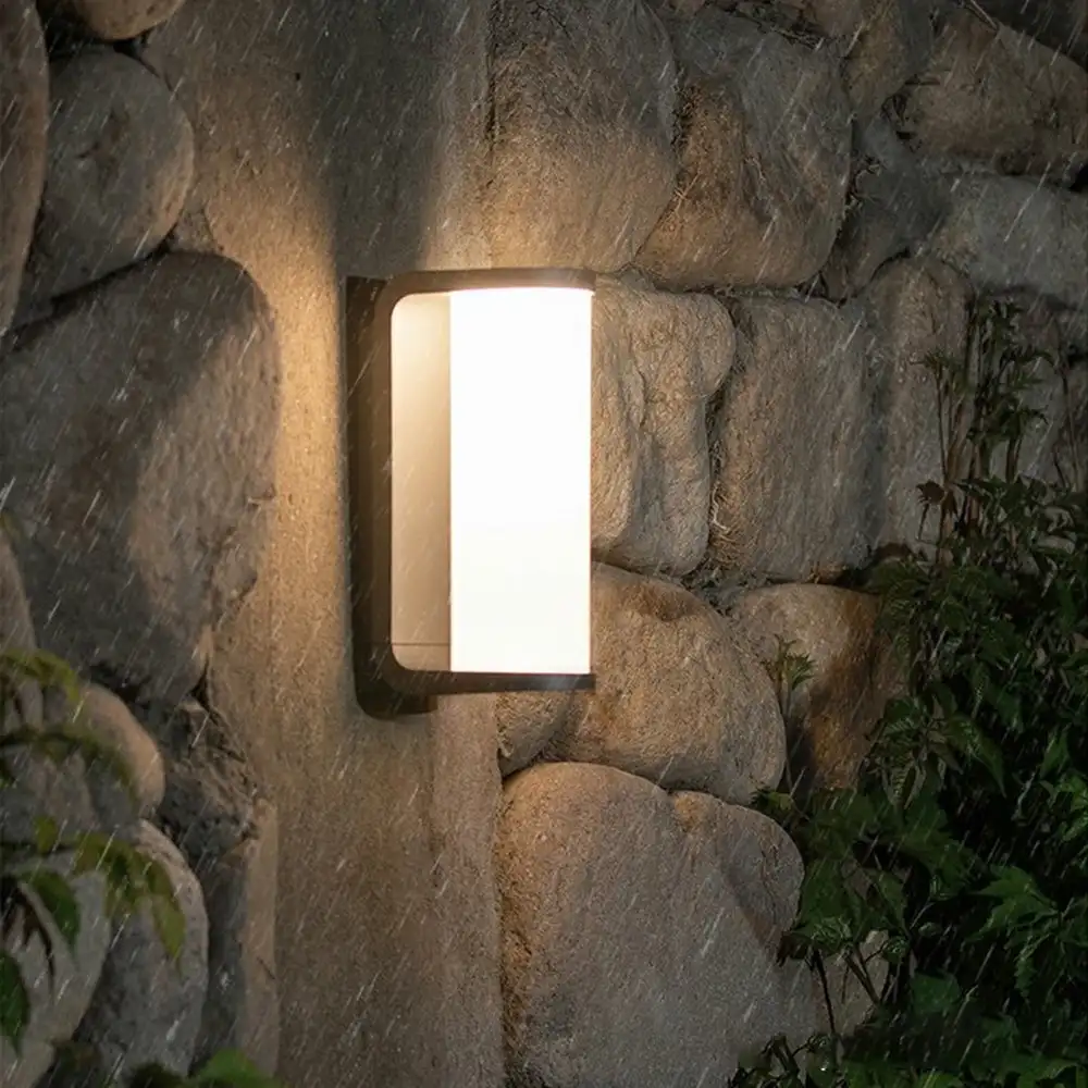 Orr Contemporary Black & White Outdoor Wall Lamp for Outdoor, Metal