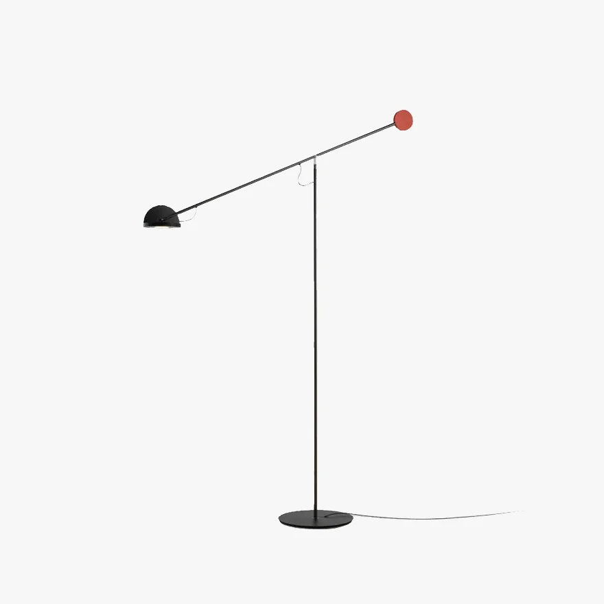 Minimalist Metal Linear Study Room Floor Lamp, Black