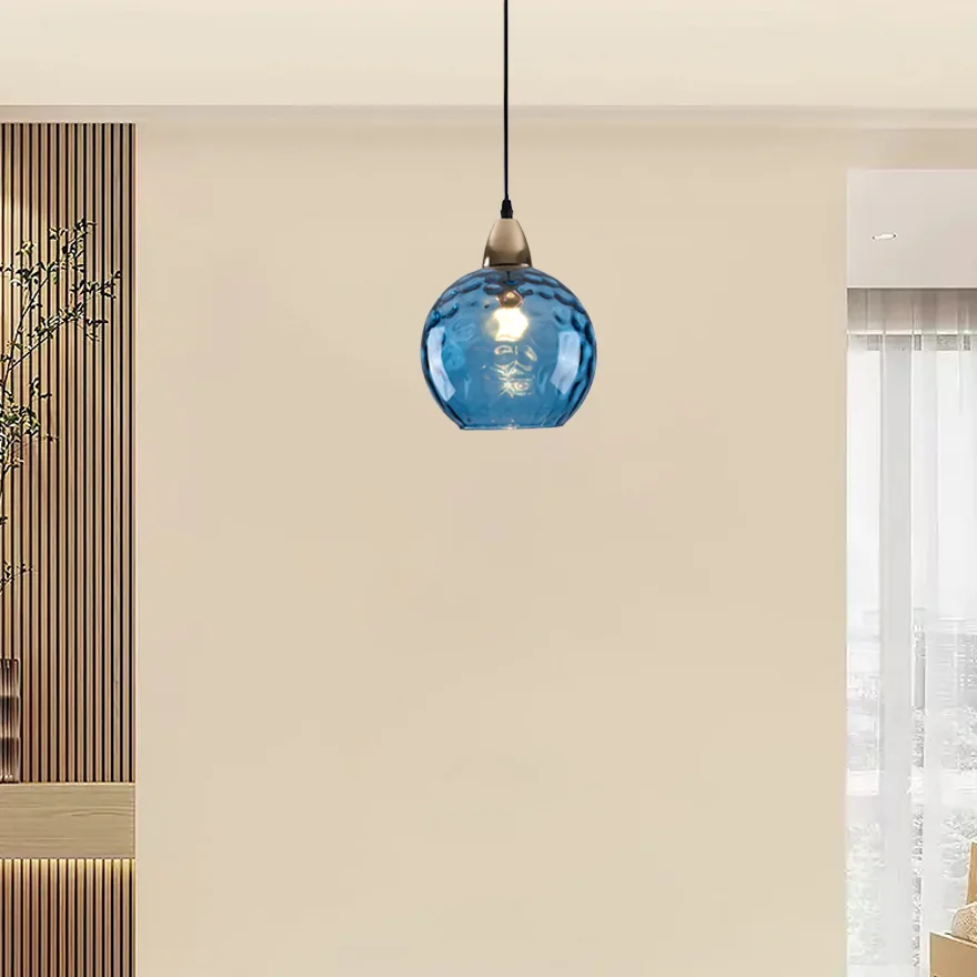 Modern Metal And Glass Bubble Kitchen Island Pendant Light, 10 Color