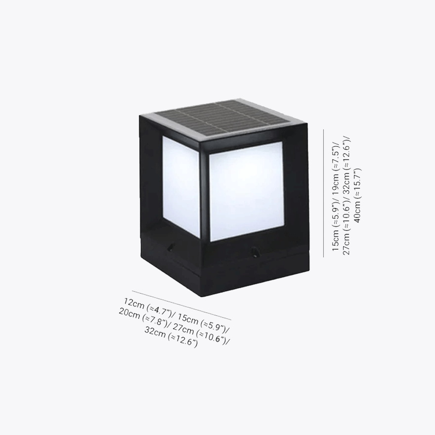 Minimalist Metal And Acrylic Rectangular Outdoor Pillar Light, Black