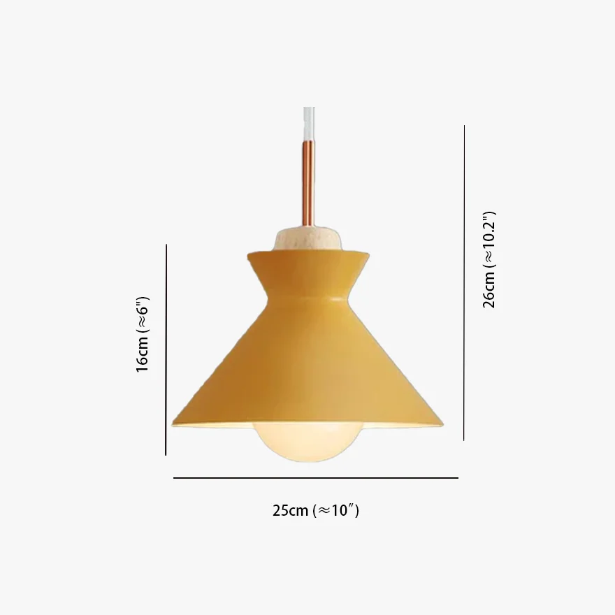 Morandi Metal Conical Kitchen Pendant Light, Green/Grey/Yellow