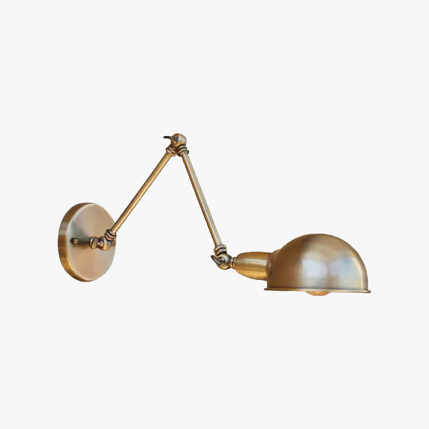 Industrial Metal Hooded Dining Room Wall Lamp, Brass/Chrome/Antique Brass