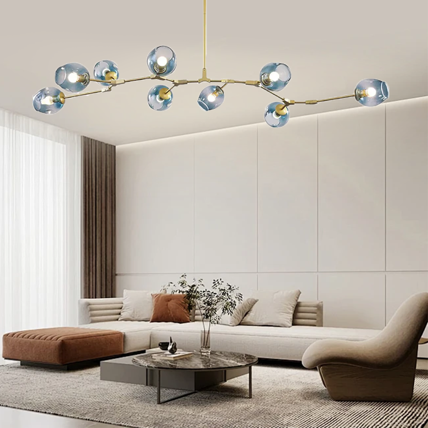 Modern Metal And Glass Bubble Bedroom Pendant Light, 6 Color