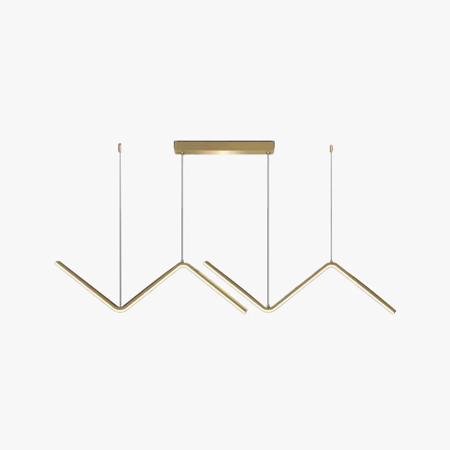 Minimalist Metal And Acrylic Linear Dining Room Pendant Light, Black/Gold, Trichromatic Light