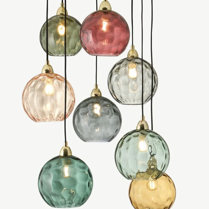 Modern Metal And Glass Bubble Kitchen Island Pendant Light, 10 Color