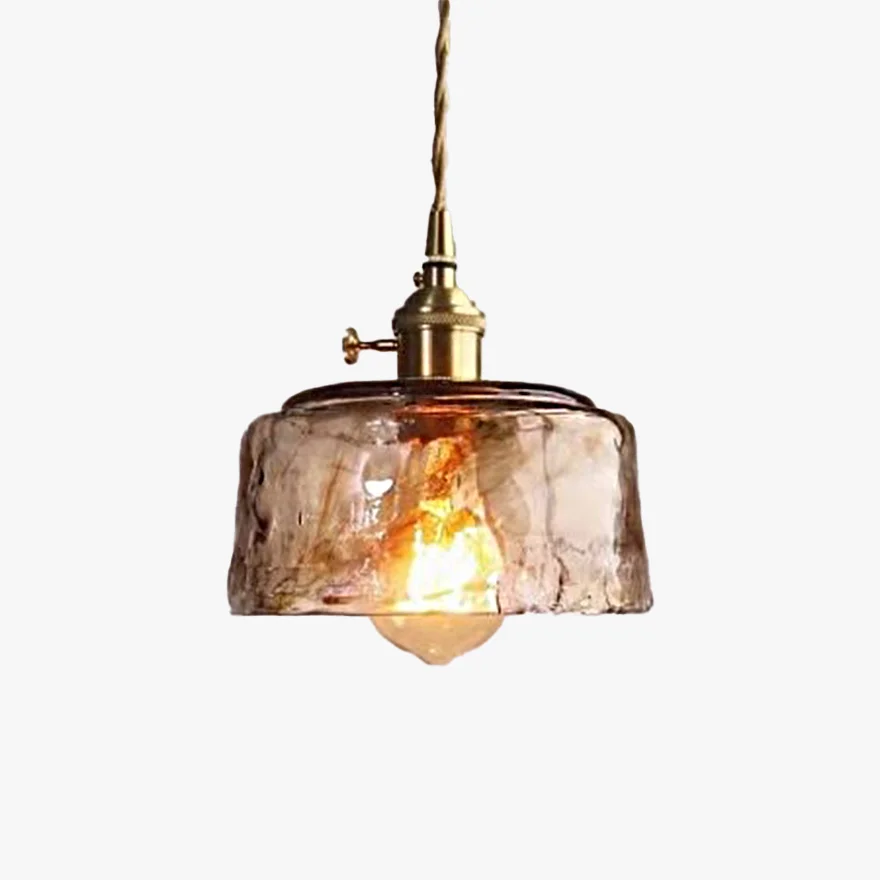 Modern Metal And Glass Geometric Dining Room Pendant Light, Amber