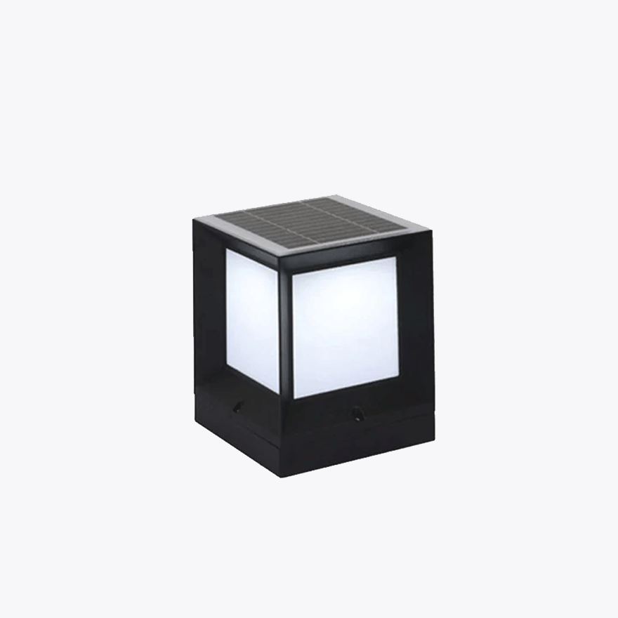 Minimalist Metal And Acrylic Rectangular Outdoor Pillar Light, Black