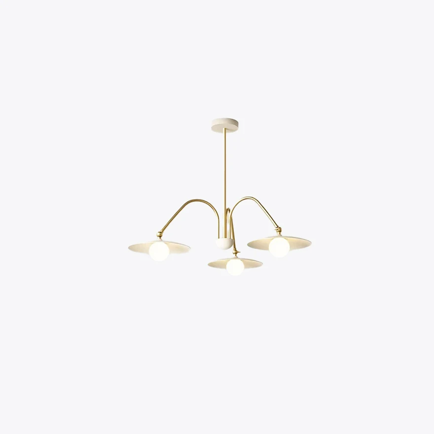 Modern Metal And Glass Saucer-Shaped Dining Room Pendant Light, Gold