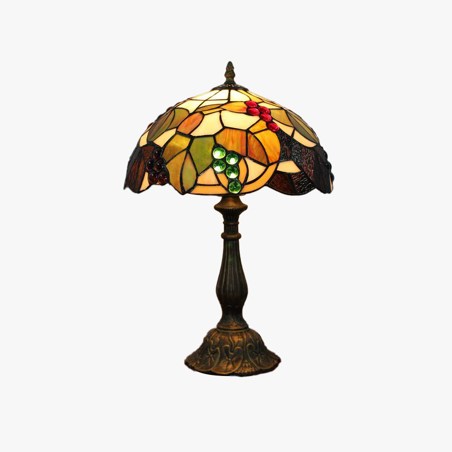 Art Deco Metal And Glass Dome Bedroom Table Lamp, Multicolor | Liiffy