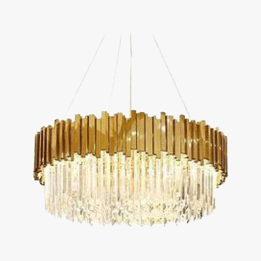 Royal Crystal And Metal Round Dining Room Chandelier Pendant Light, Gold/Silver