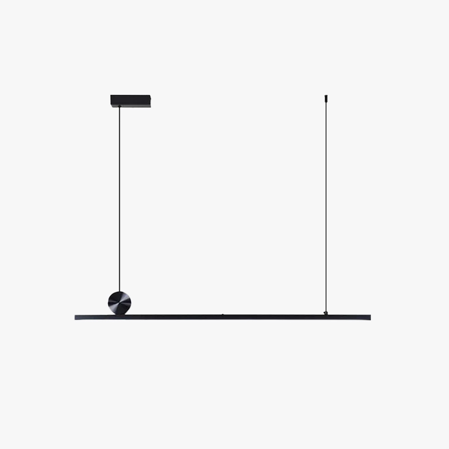 Minimalist Metal And Plastic Linear Study Room Pendant Light, Black/Gold