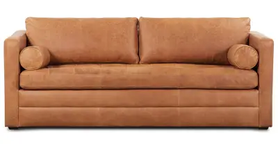 Napa 82" Leather Pull-Out Convertible Sleeper Sofa