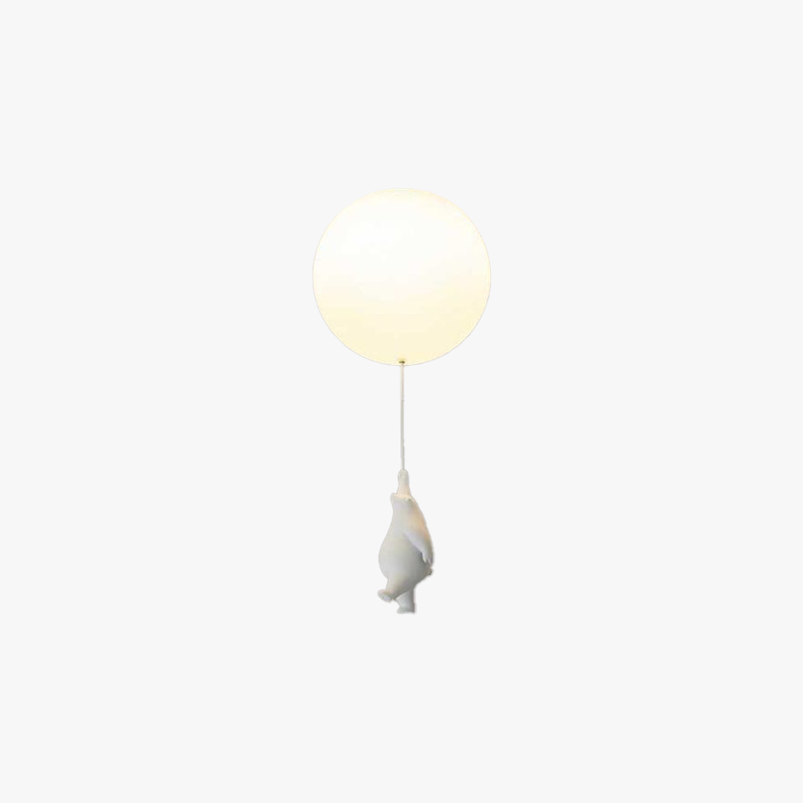 Designer Fateh Bear Acrylic Globular Bedroom Ceiling Light, White