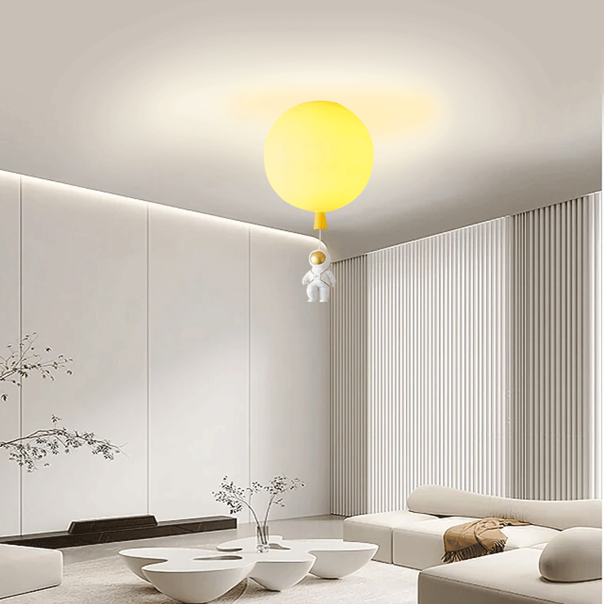 Designer Acrylic Astronaut Balloon Children's Room Ceiling Light, 8 Color