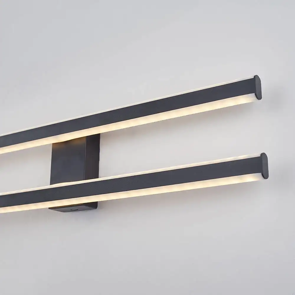 Modern Metal Linear Living Room Ceiling Light, Black/Gold/White