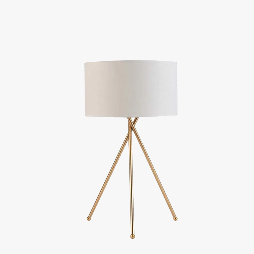 Unusual Metal Tripod Living Room Floor And Table Lamp, Gold