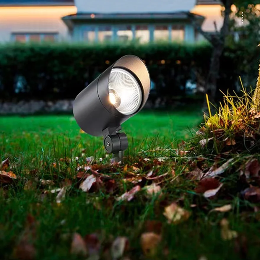 Classical Metal And Acrylic Cylindrical Outdoor Spotlight, Black