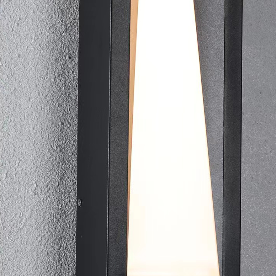 Modern Metal Rectangular Passage Wall Lamp, Black/White