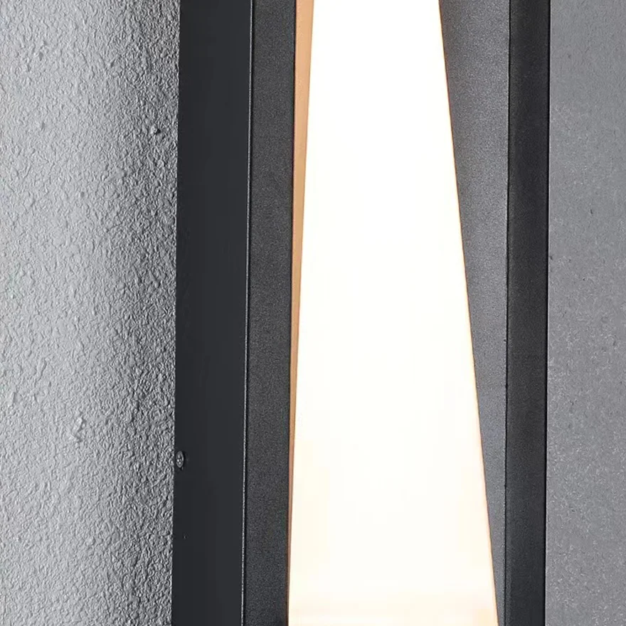 Modern Metal Rectangular Passage Wall Lamp, Black/White