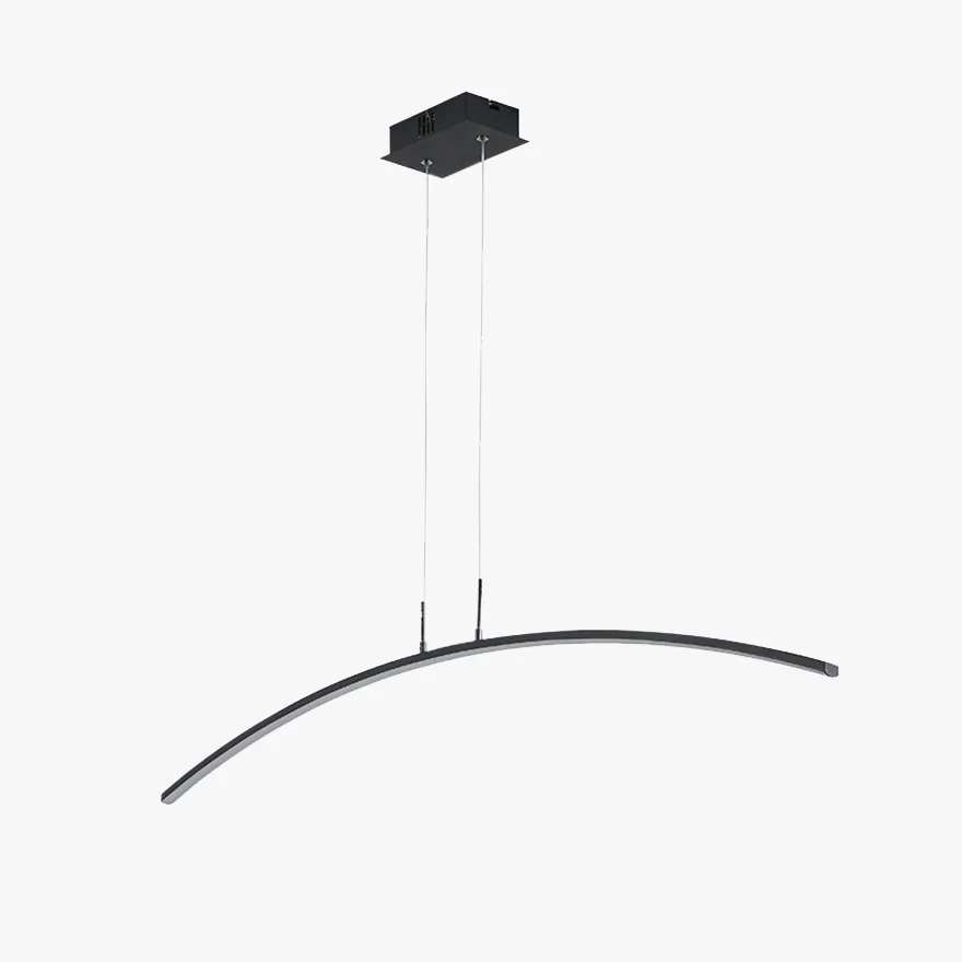 Minimalist Metal Linear Living Room Chandelier Pendant Light, Black/White