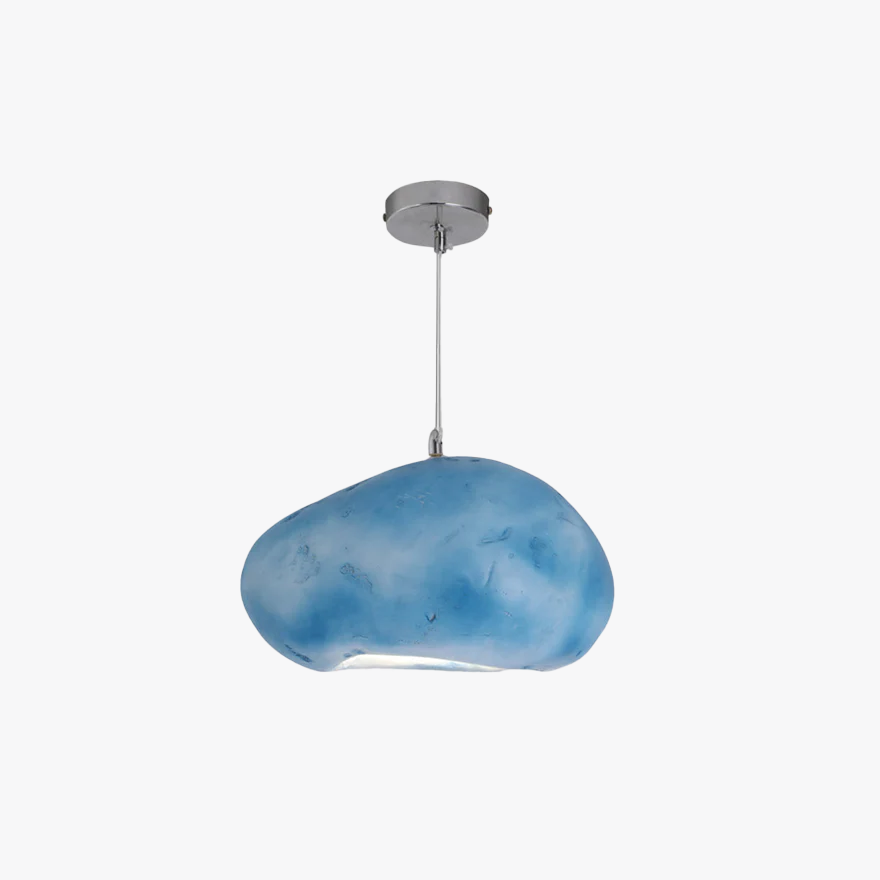 Designer Resin And Acrylic Bread Shape Bedroom Pendant Light, Black/Dark Blue/Grey/Light Blue