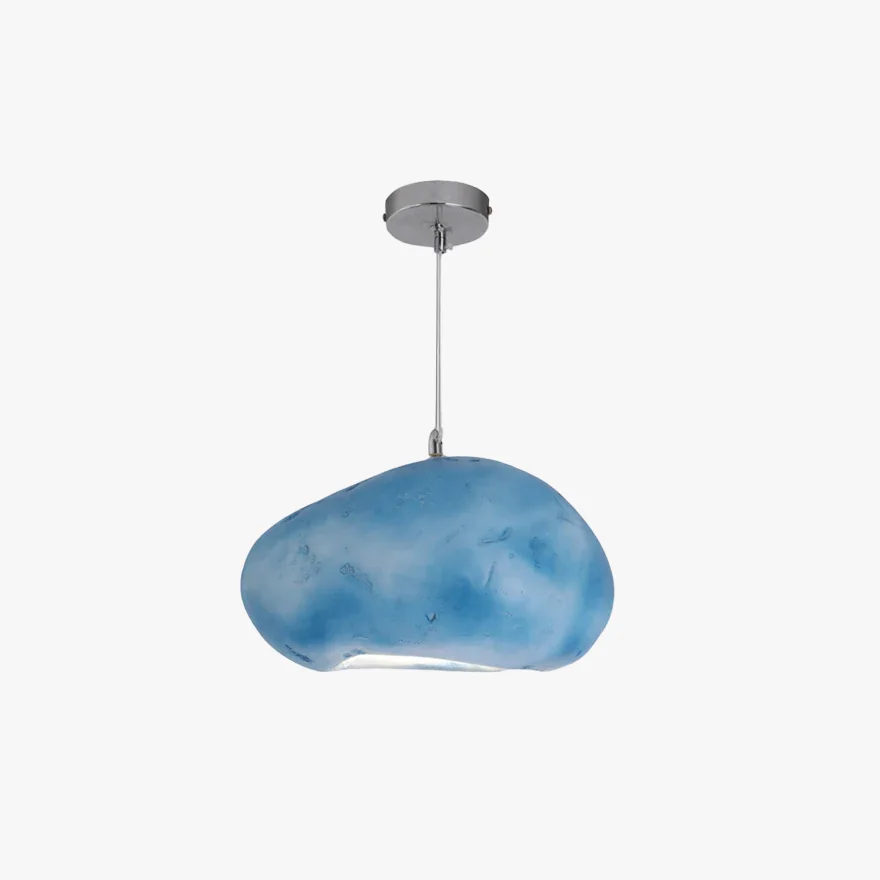 Designer Resin And Acrylic Bread Shape Bedroom Pendant Light, Black/Dark Blue/Grey/Light Blue