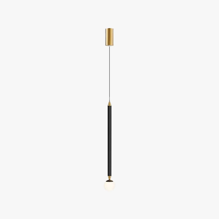 Modern Metal Linear Bedroom Chandelier Pendant Light, Black/Gold, Trichromatic Light