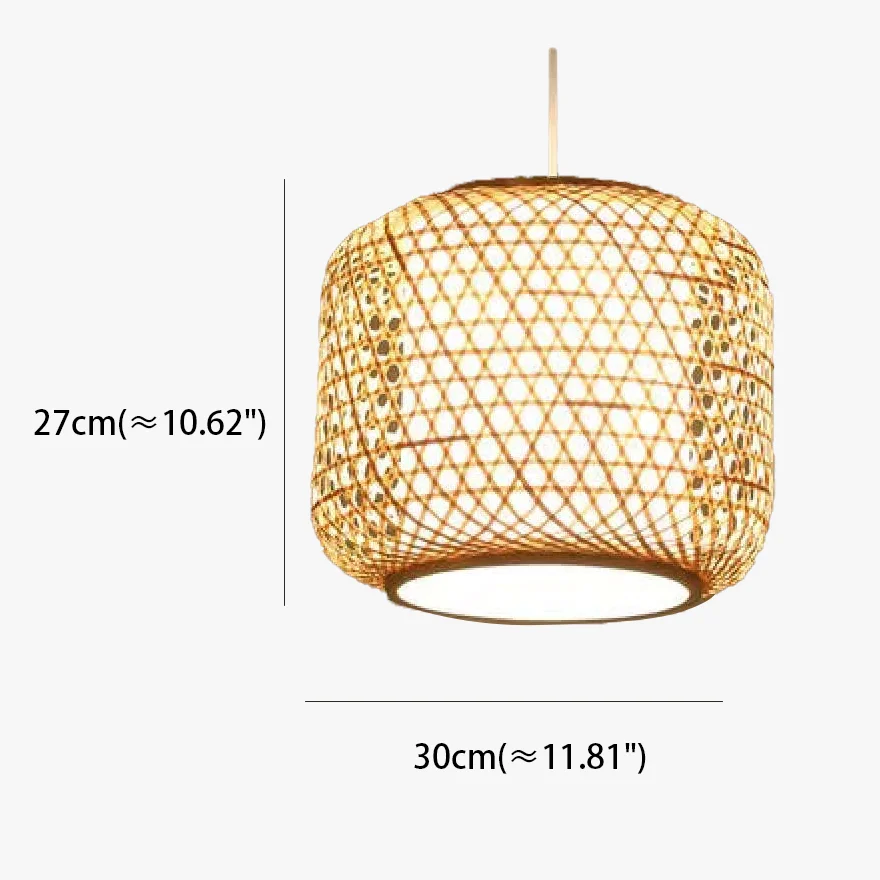 Boho Rattan And Bamboo Lantern Dining Room Pendant Light, Burlywood